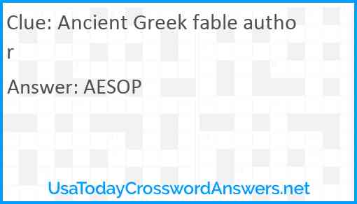 Ancient Greek fable author Answer