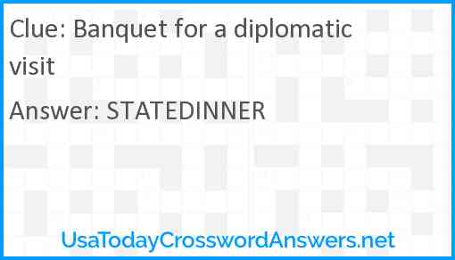 Banquet for a diplomatic visit Answer