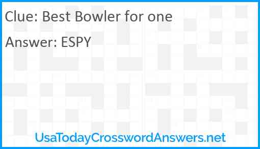 Best Bowler for one Answer