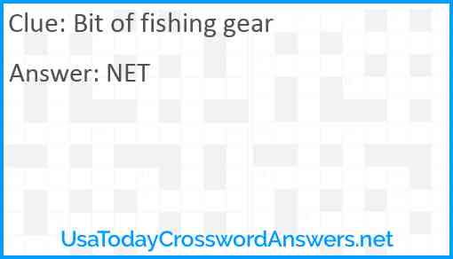Bit of fishing gear Answer