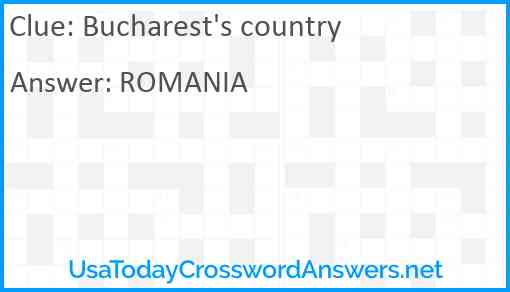 Bucharest's country Answer