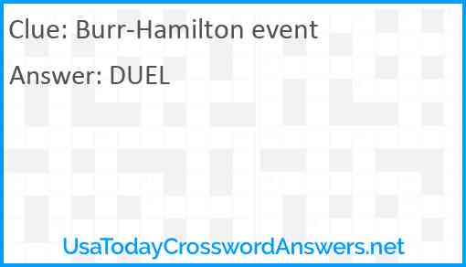 Burr-Hamilton event Answer