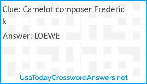 Camelot composer Frederick Answer