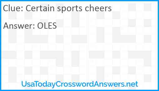 Certain sports cheers Answer