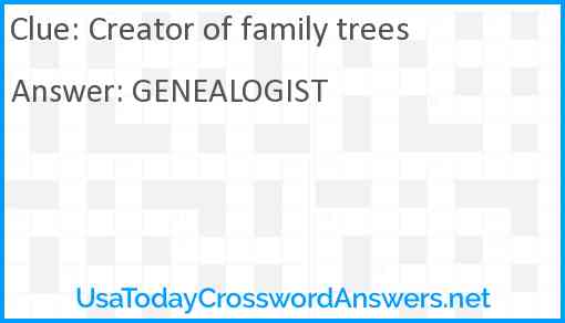Creator of family trees Answer