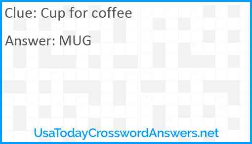 Cup for coffee Answer