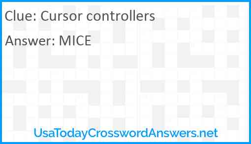 Cursor controllers Answer