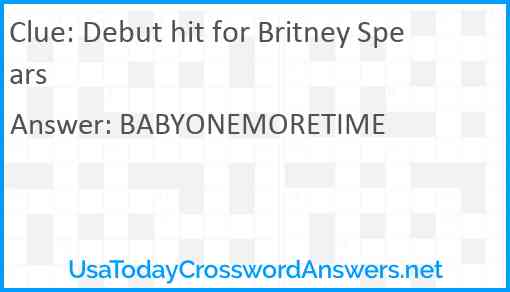 Debut hit for Britney Spears Answer