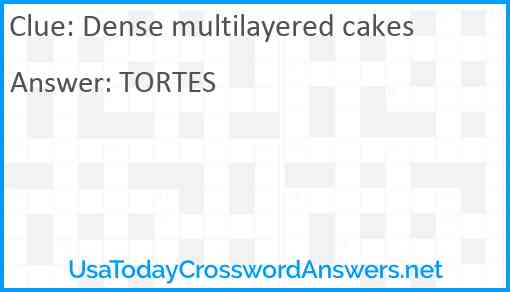 Dense multilayered cakes Answer