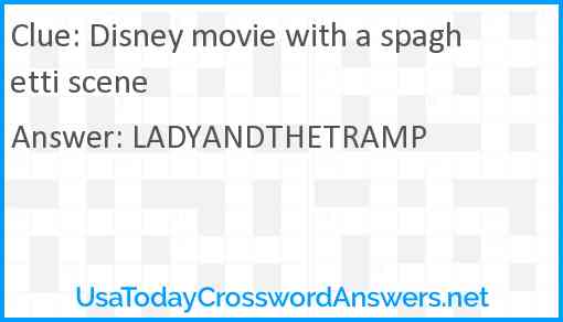 Disney movie with a spaghetti scene Answer