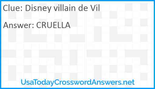 Disney villain de Vil Answer