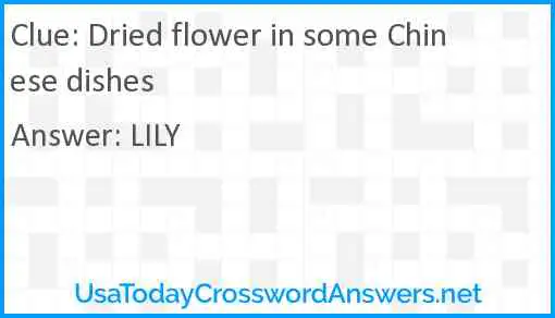 Dried flower in some Chinese dishes Answer