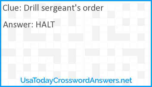 Drill sergeant's order Answer