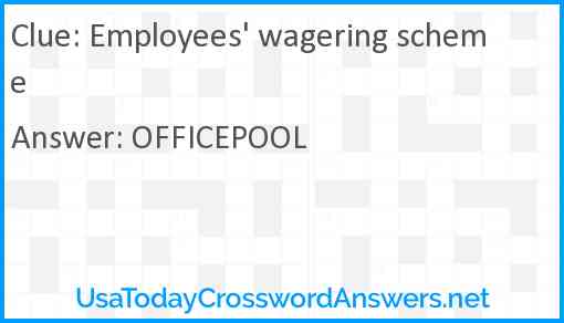 Employees' wagering scheme Answer