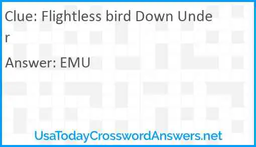 Flightless bird Down Under Answer