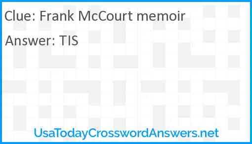 Frank McCourt memoir Answer