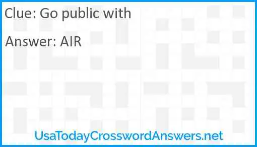 Go public with Answer