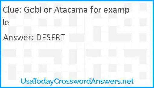 Gobi or Atacama for example Answer