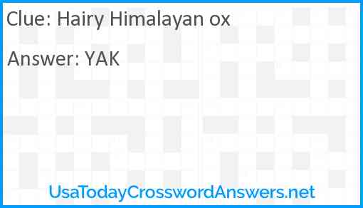 Hairy Himalayan ox Answer