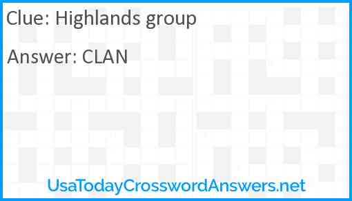 Highlands group Answer
