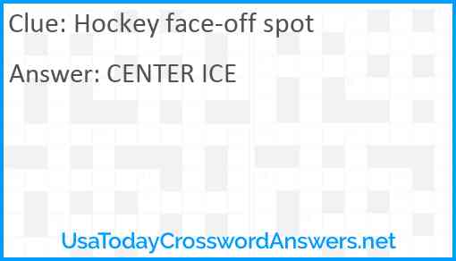 Hockey face-off spot Answer