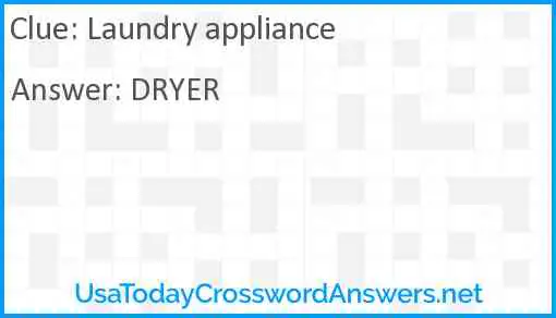 Laundry appliance Answer