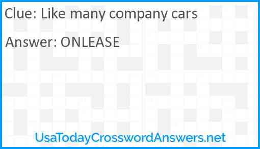 Like many company cars Answer