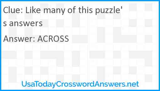 Like many of this puzzle's answers Answer
