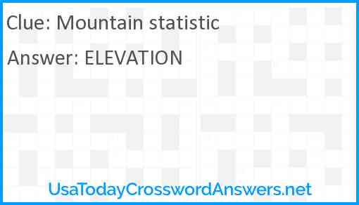 Mountain statistic Answer