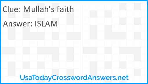 Mullah's faith Answer