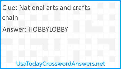 National arts and crafts chain Answer