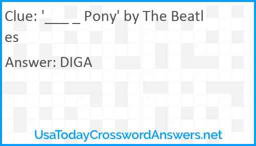 '___ _ Pony' by The Beatles Answer