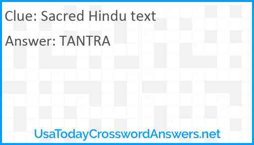 Sacred Hindu text Answer