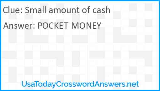 Small amount of cash Answer