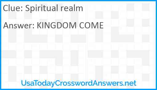 Spiritual realm Answer