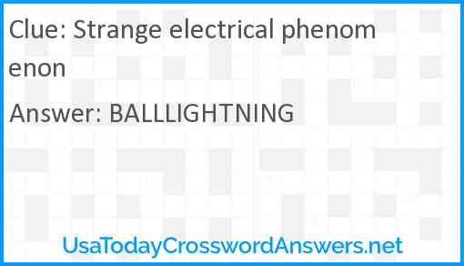 Strange electrical phenomenon Answer