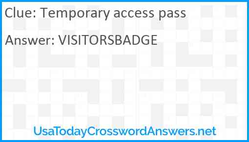 Temporary access pass Answer