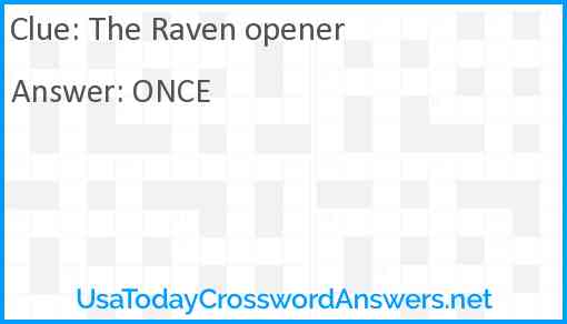 The Raven opener Answer