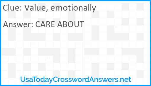 Value, emotionally Answer