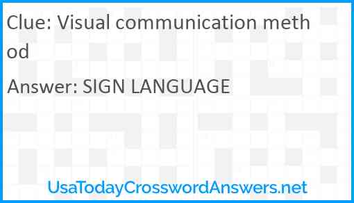 Visual communication method Answer