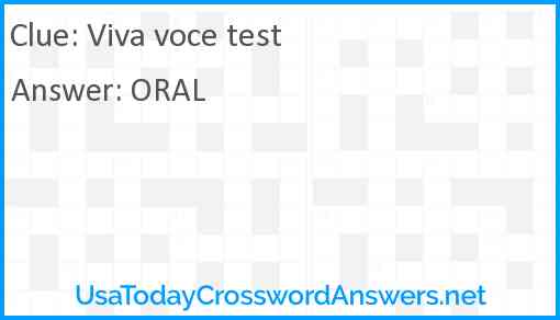 Viva voce test Answer