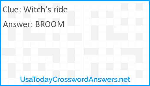 Witch's ride Answer
