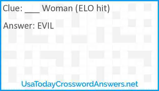___ Woman (ELO hit) Answer