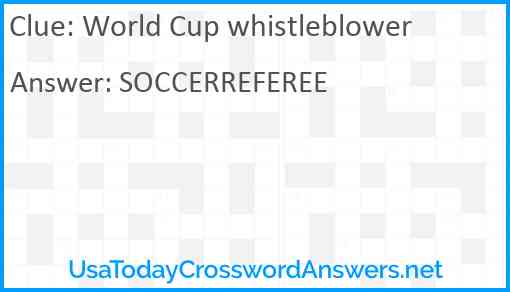 World Cup whistleblower Answer