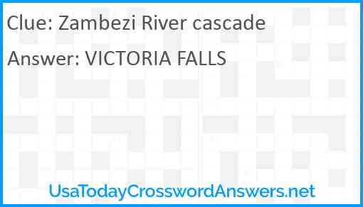 Zambezi River cascade Answer
