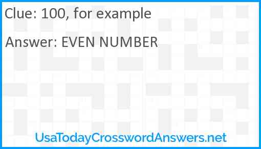 100, for example Answer