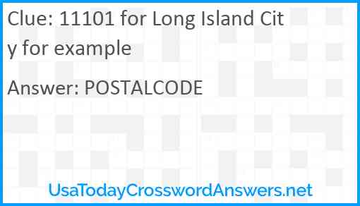 11101 for Long Island City for example Answer