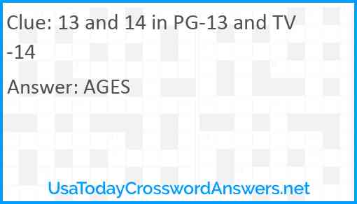 13 and 14 in PG-13 and TV-14 Answer