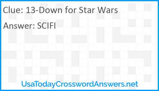 13-Down for Star Wars Answer