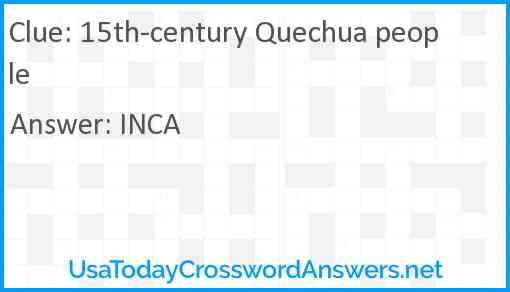 15th-century Quechua people Answer